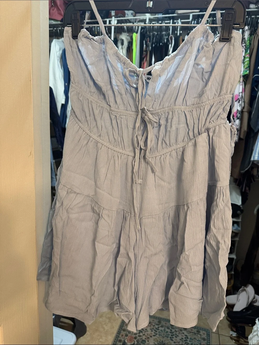 Fashion Nova Light Blue Tie-Front Romper - Picture 2 of 4